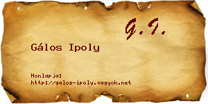 Gálos Ipoly névjegykártya